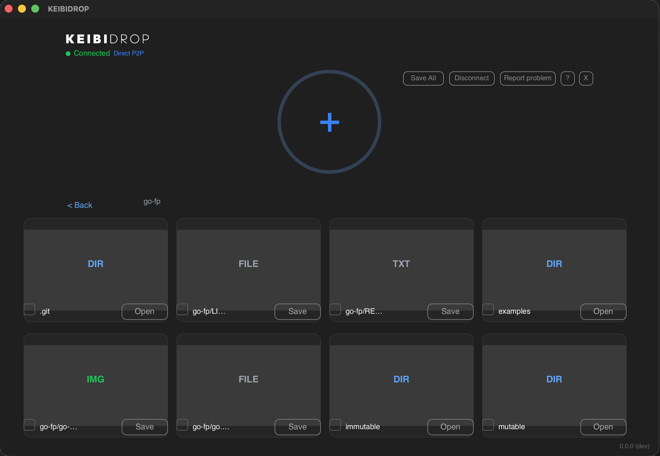 Browsing a git repo in KeibiDrop